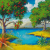 Apples Trees Near To Lake DIY Landscape Diamond Painting