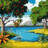 Apples Trees Near To Lake DIY Landscape Diamond Painting