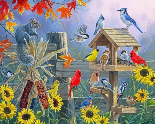 At The Birdfeeder Diamond Paintings