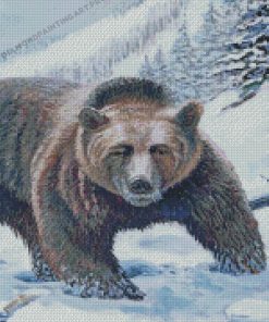 Bear In The Snow Diamond Paintings