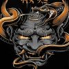 Black Golden Japanese Demon Mask Diamond Painting