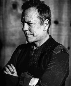 Black And White Actor Kiefer Sutherland Diamond Paintings