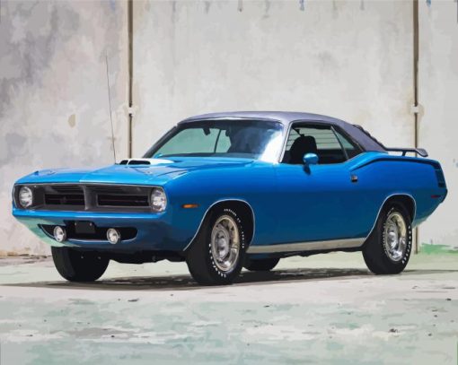 Blue 1970 Plymouth Barracuda Diamond Paintings