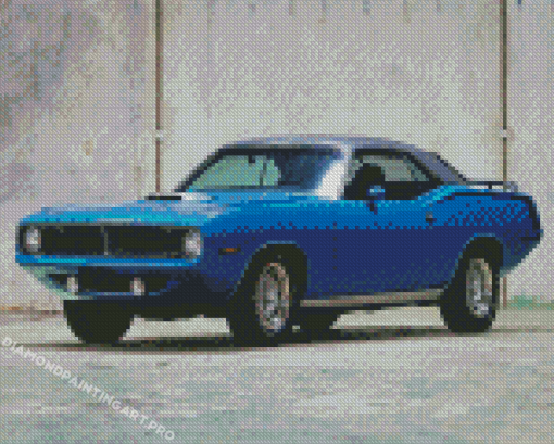 Blue 1970 Plymouth Barracuda Diamond Paintings