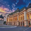 Bucharest Central University Library Carol Diamond Painting