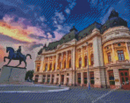 Bucharest Central University Library Carol Diamond Painting