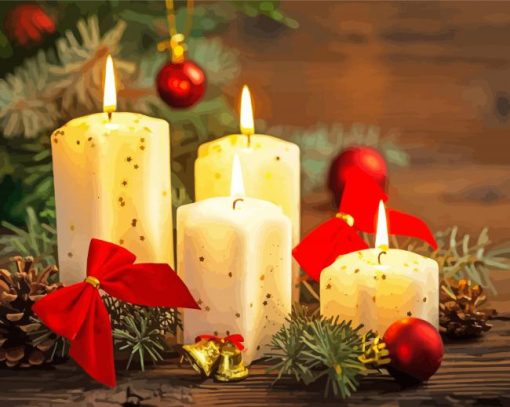 Christmas Candles Diamond Paintings