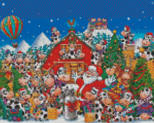 Christmas Cow Party Diamond Painting