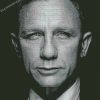 Close Up Black And White Daniel Craig Diamond Paintings