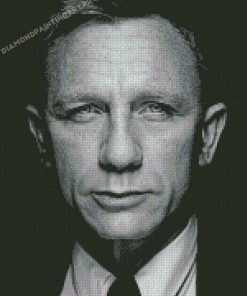 Close Up Black And White Daniel Craig Diamond Paintings