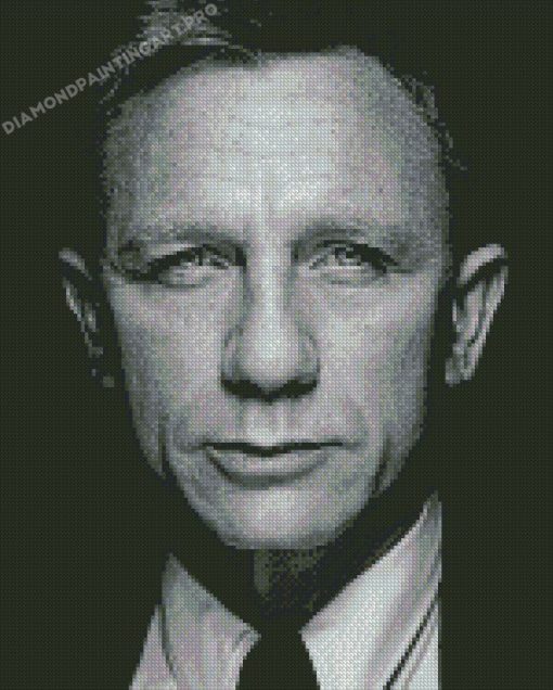 Close Up Black And White Daniel Craig Diamond Paintings