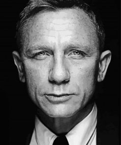 Close Up Black And White Daniel Craig Diamond Paintings