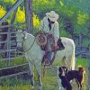 Cowboy And Dogs Diamond Paintings