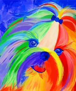 Cute Colorful Shih Tzu Dog Diamond Painting