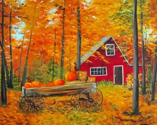 Fall Cottage Diamond Painting