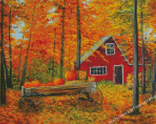 Fall Cottage Diamond Painting