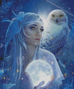 Girl With Owl Diamond Paintings