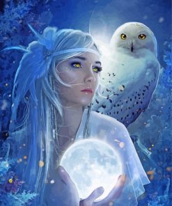 Girl With Owl Diamond Paintings