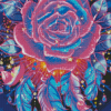 Glowing Rose Feathers Diamond Painting