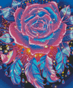 Glowing Rose Feathers Diamond Painting