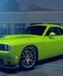 Green Dodge Challenger Diamond Painting