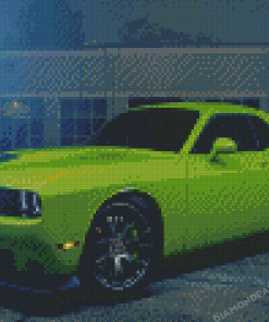 Green Dodge Challenger Diamond Painting