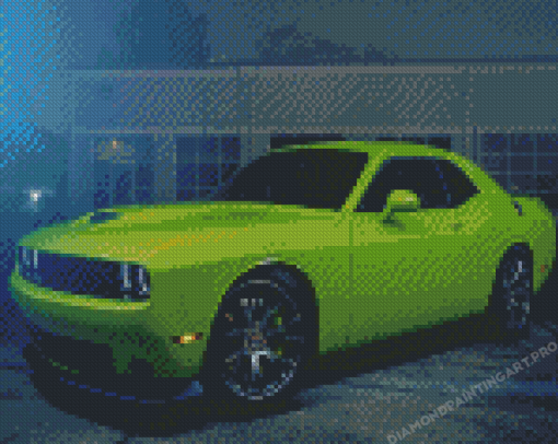 Green Dodge Challenger Diamond Painting