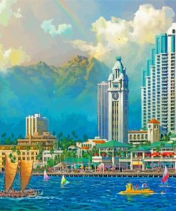 Hawaii Aloha Tower Diamond Painting