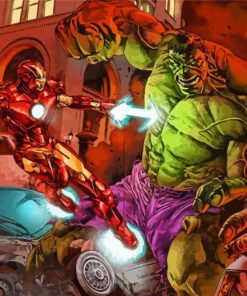 Hulk And Iron Man Heroes Diamond Painting