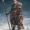 Hunter Lady In Snow Diamond Painting