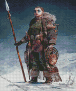 Hunter Lady In Snow Diamond Painting