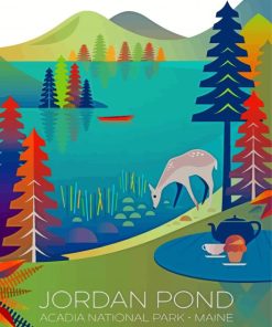 Jordan Pond National Park Poster Diamond Paintings