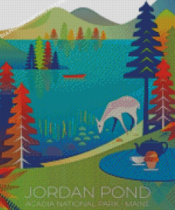 Jordan Pond National Park Poster Diamond Paintings