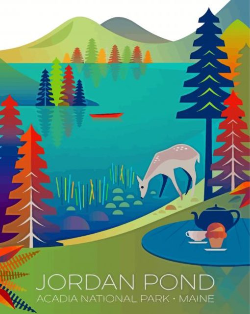 Jordan Pond National Park Poster Diamond Paintings