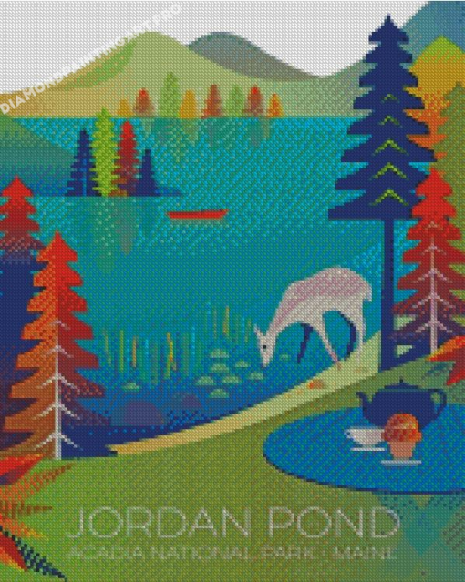 Jordan Pond National Park Poster Diamond Paintings