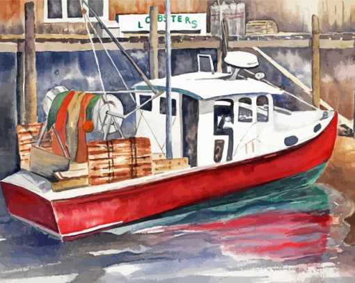 Lobster Boat Diamond Painting