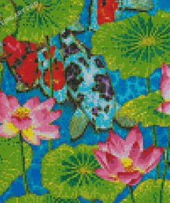 Lotus Flowers And Koi Fish Diamond Paintings