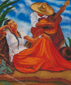 Mexican Singer In Sombrero Diamond Painting