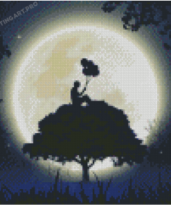 Moon Man Tree Diamond Painting