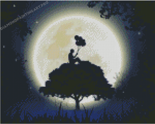 Moon Man Tree Diamond Painting