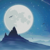 Mountain And Moon Diamond Painting