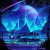 Neon Space City Diamond Paintings