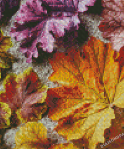 Orange Yellow Purple Leaves Diamond Painting