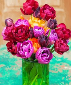 Peony Tulip Vase Diamond Painting