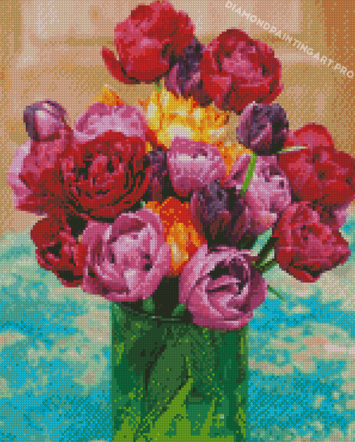 Peony Tulip Vase Diamond Painting