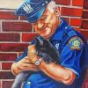 Policeman And Cat Diamond Painting