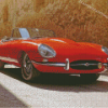 Red Jaguar E Type Car Diamond Paintings