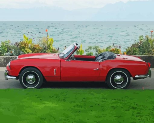 Red Old Convertible Diamond Paintings