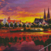 Regensburg At Sunset Diamond Painting