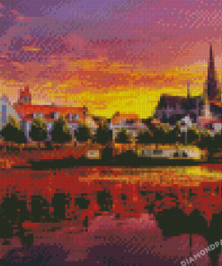 Regensburg At Sunset Diamond Painting